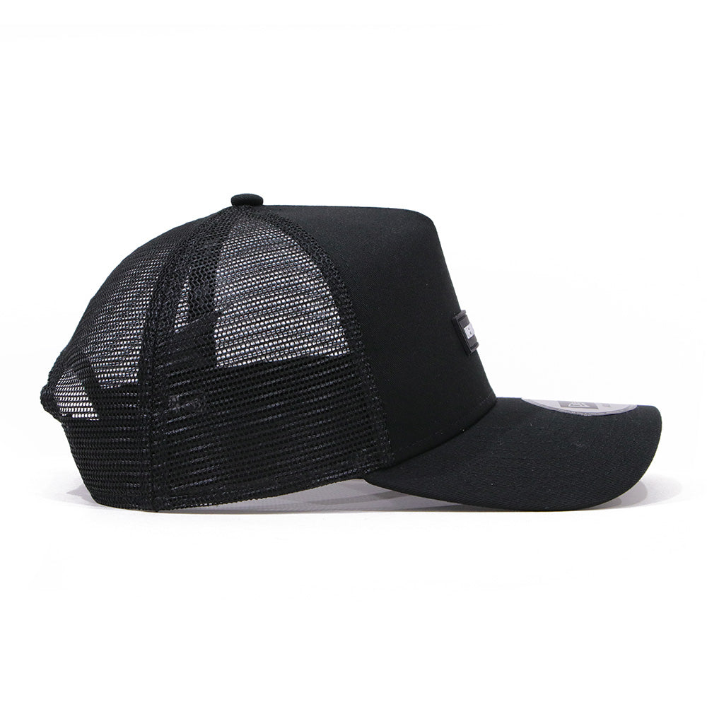 New Era Wordmark Patch NE1920 Black 9FORTY A-Frame Trucker Cap