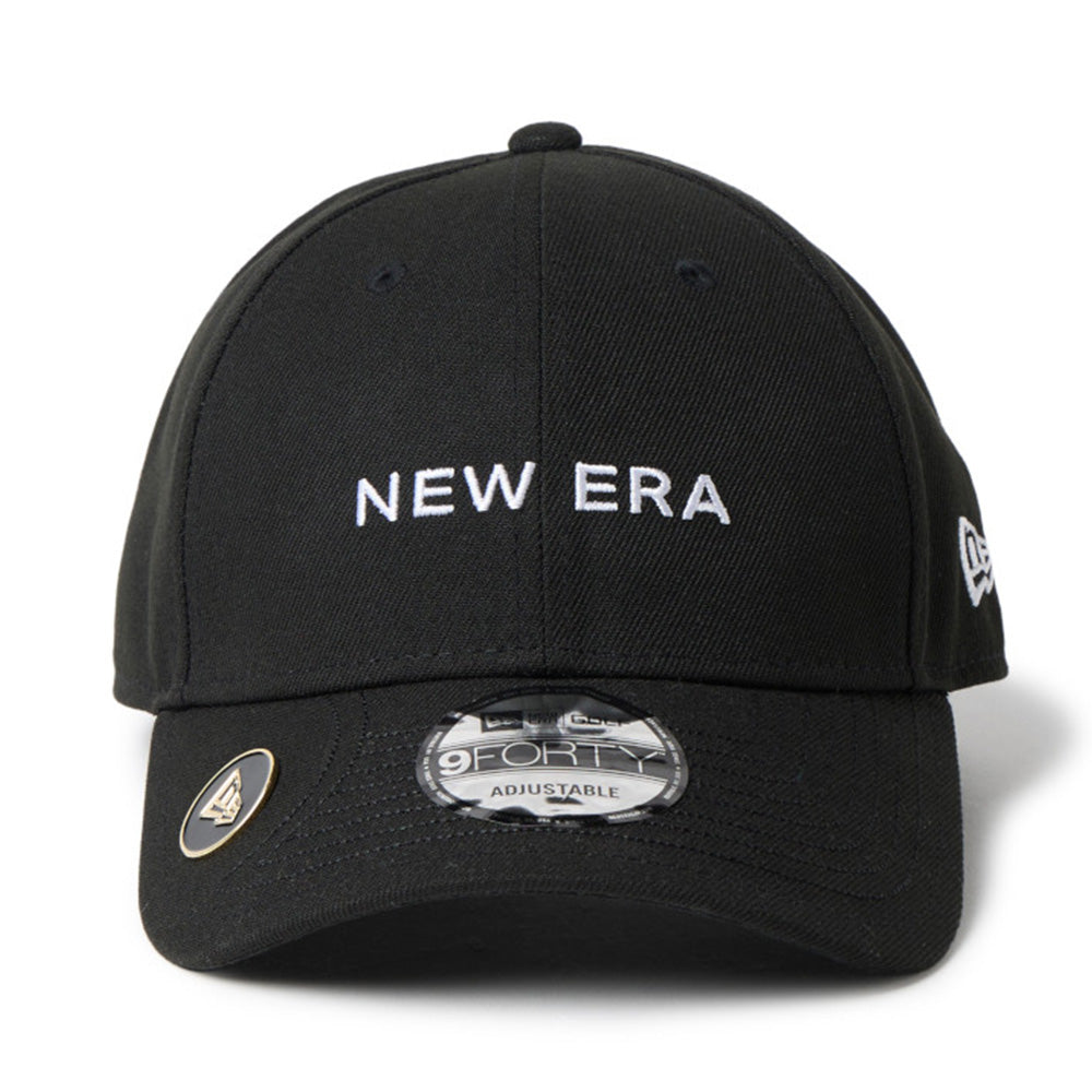 New Era Wordmark Golf Black 9FORTY Velcro Strap Adjustable Cap