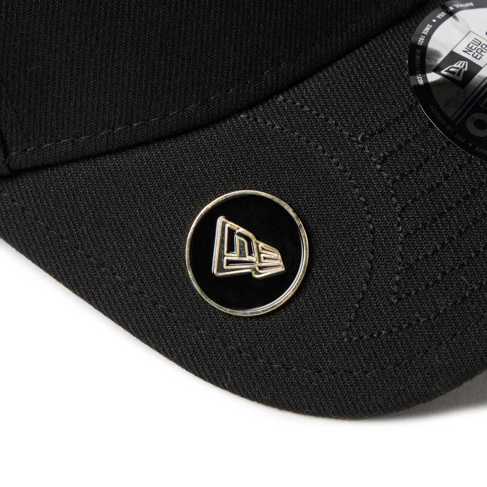 New Era Wordmark Golf Black 9FORTY Velcro Strap Adjustable Cap