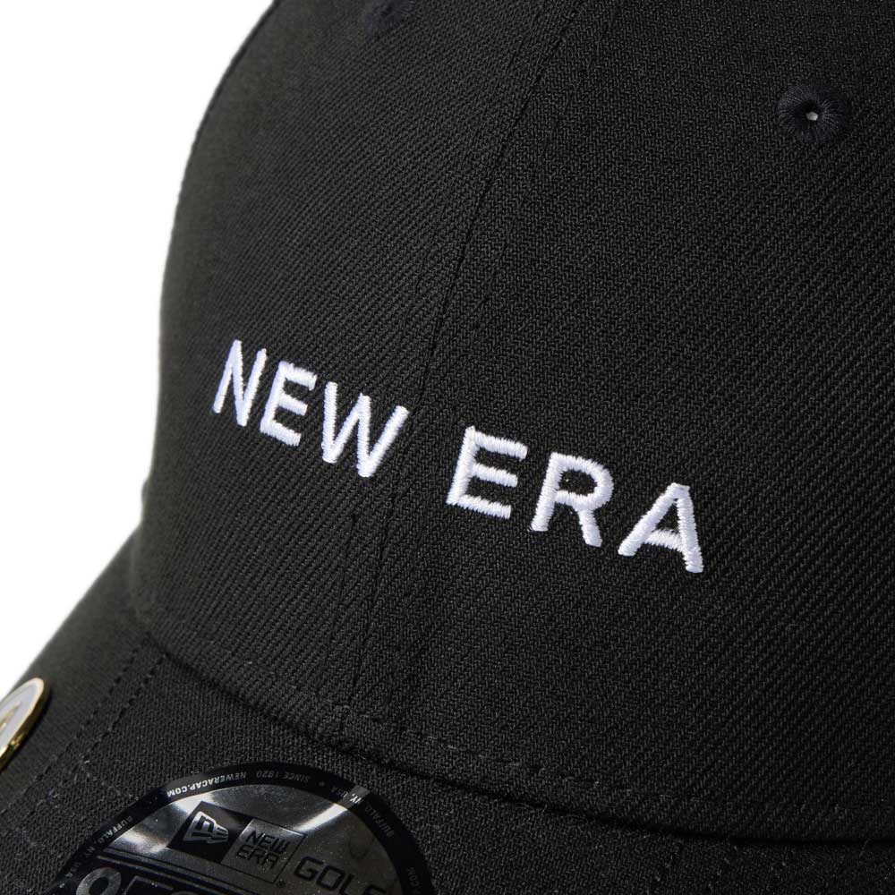 New Era Wordmark Golf Black 9FORTY Velcro Strap Adjustable Cap