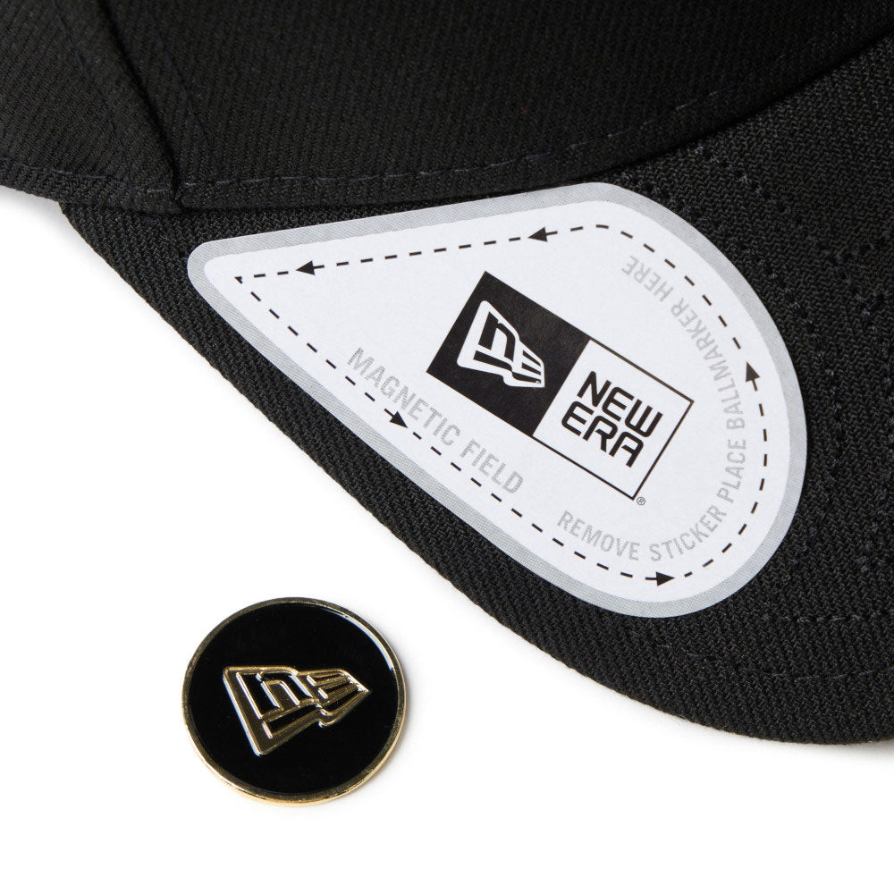 New Era Wordmark Golf Black 9FORTY Velcro Strap Adjustable Cap