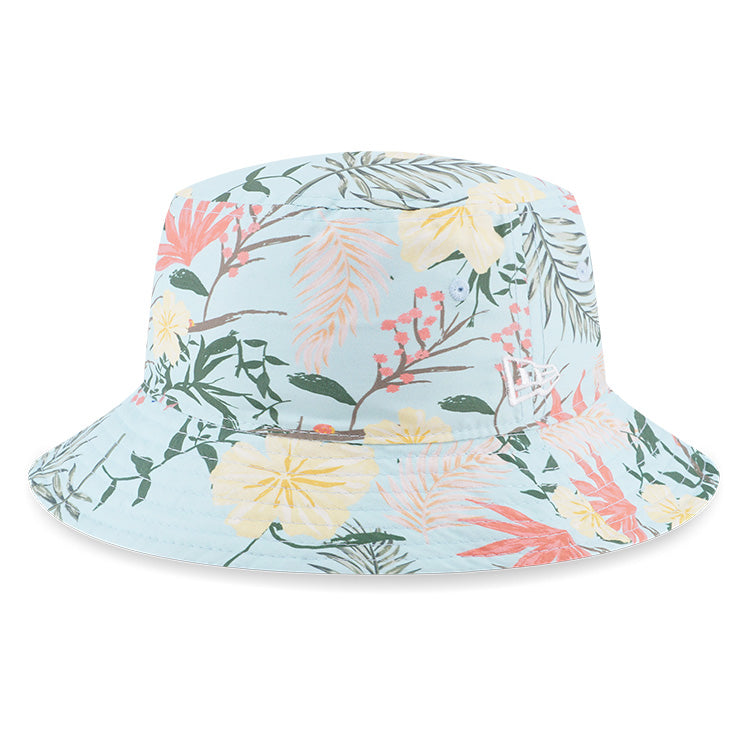 New Era Women Floral Light Blue Reversible Bucket Hat