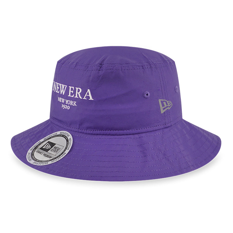 New Era Wordmark Color Reflective Purple Bucket Hat