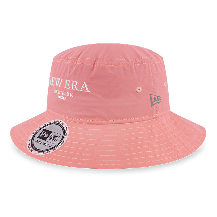 New Era Wordmark Color Reflective Pink Bucket Hat