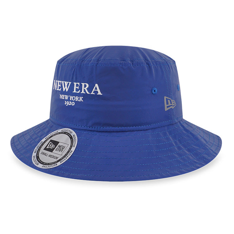 New Era Wordmark Color Reflective Dark Blue Bucket Hat