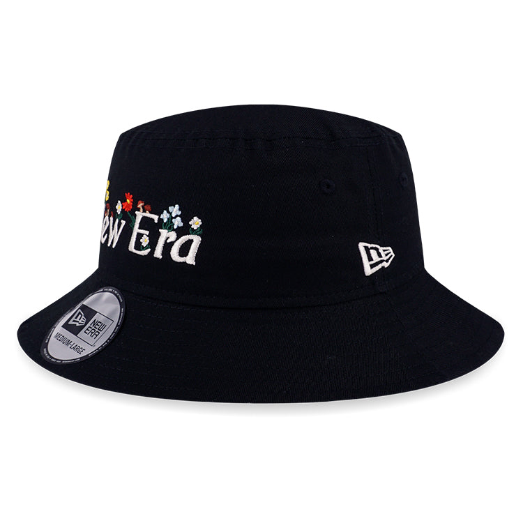 New Era Wordmark Wild Floral Black Bucket Hat