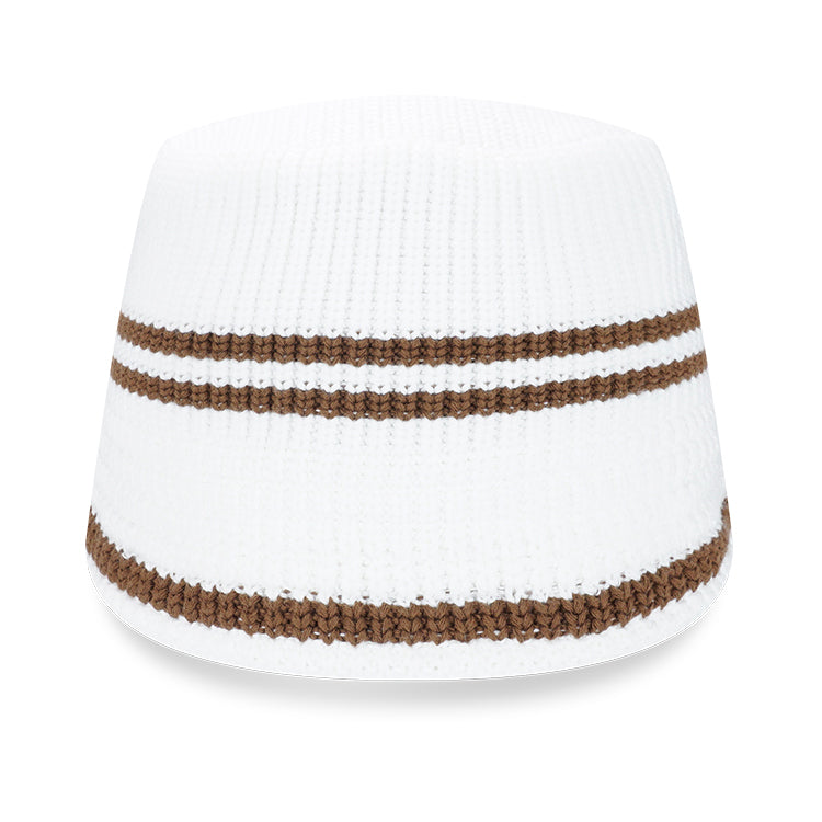 New Era Brown Ivory Knit Bucket Hat