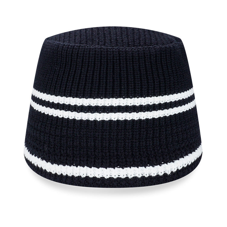 New Era Ivory Black Knit Bucket Hat