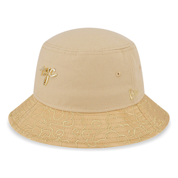 New Era NYC Script Year of the Dragon Gold Bucket Hat