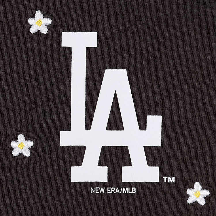 Los Angeles Dodgers MLB Mini Floral Brown Suede Short Sleeve T-Shirt