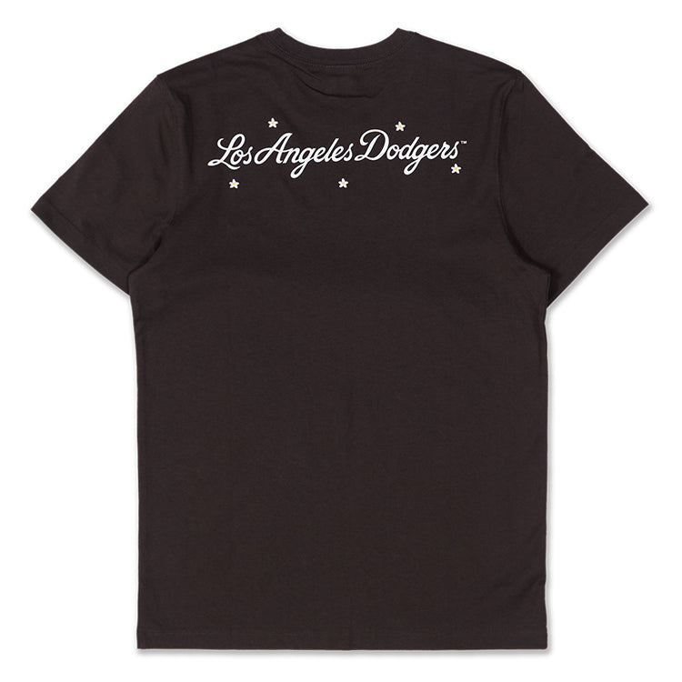 Los Angeles Dodgers MLB Mini Floral Brown Suede Short Sleeve T-Shirt