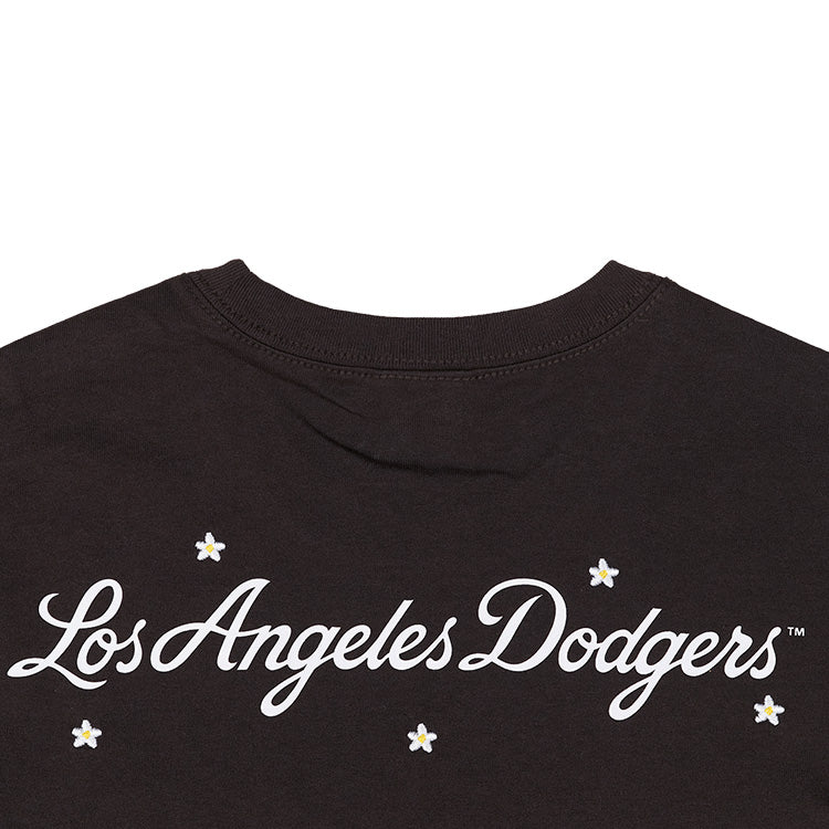 Los Angeles Dodgers MLB Mini Floral Brown Suede Short Sleeve T-Shirt