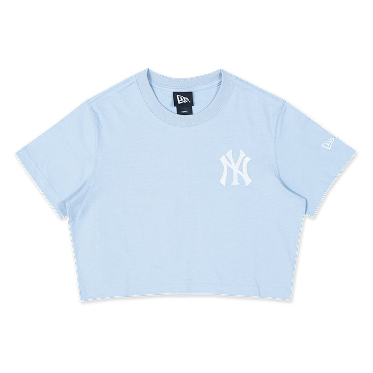 New York Yankees MLB Color Era Soft Blue Women Crop Top Tee