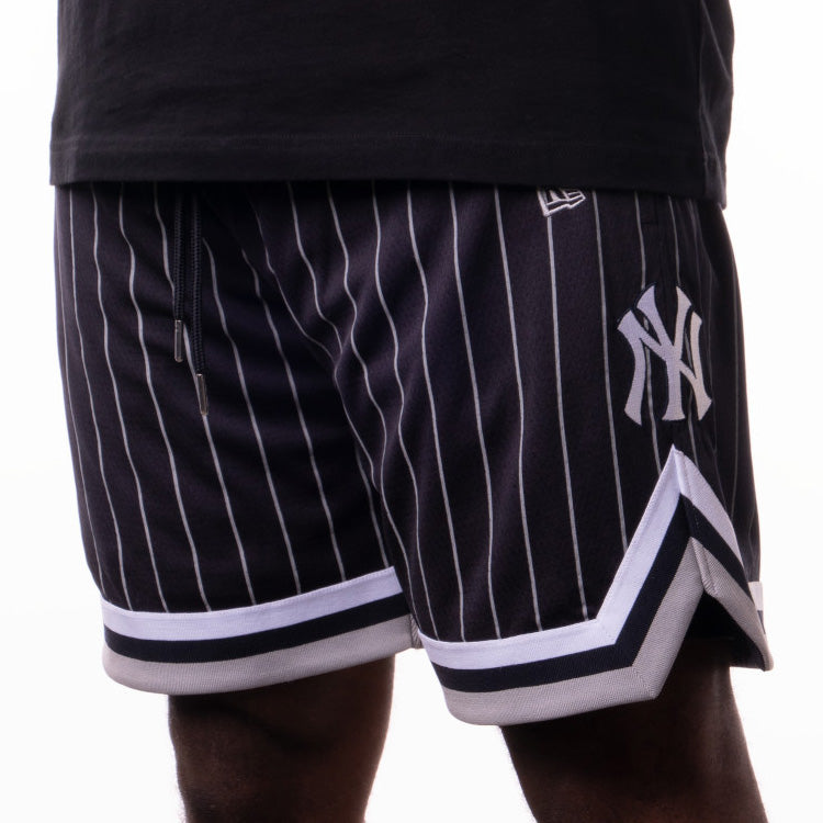 New York Yankees MLB East Coast Navy Pinstripe Mesh Shorts