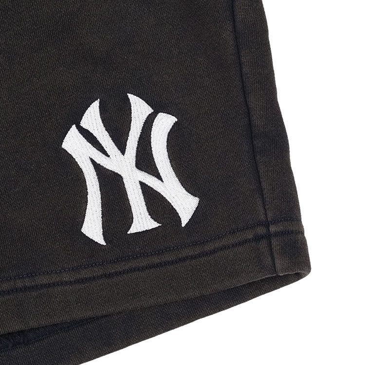 New York Yankees MLB Broken World Acid Wash Navy Knit Shorts