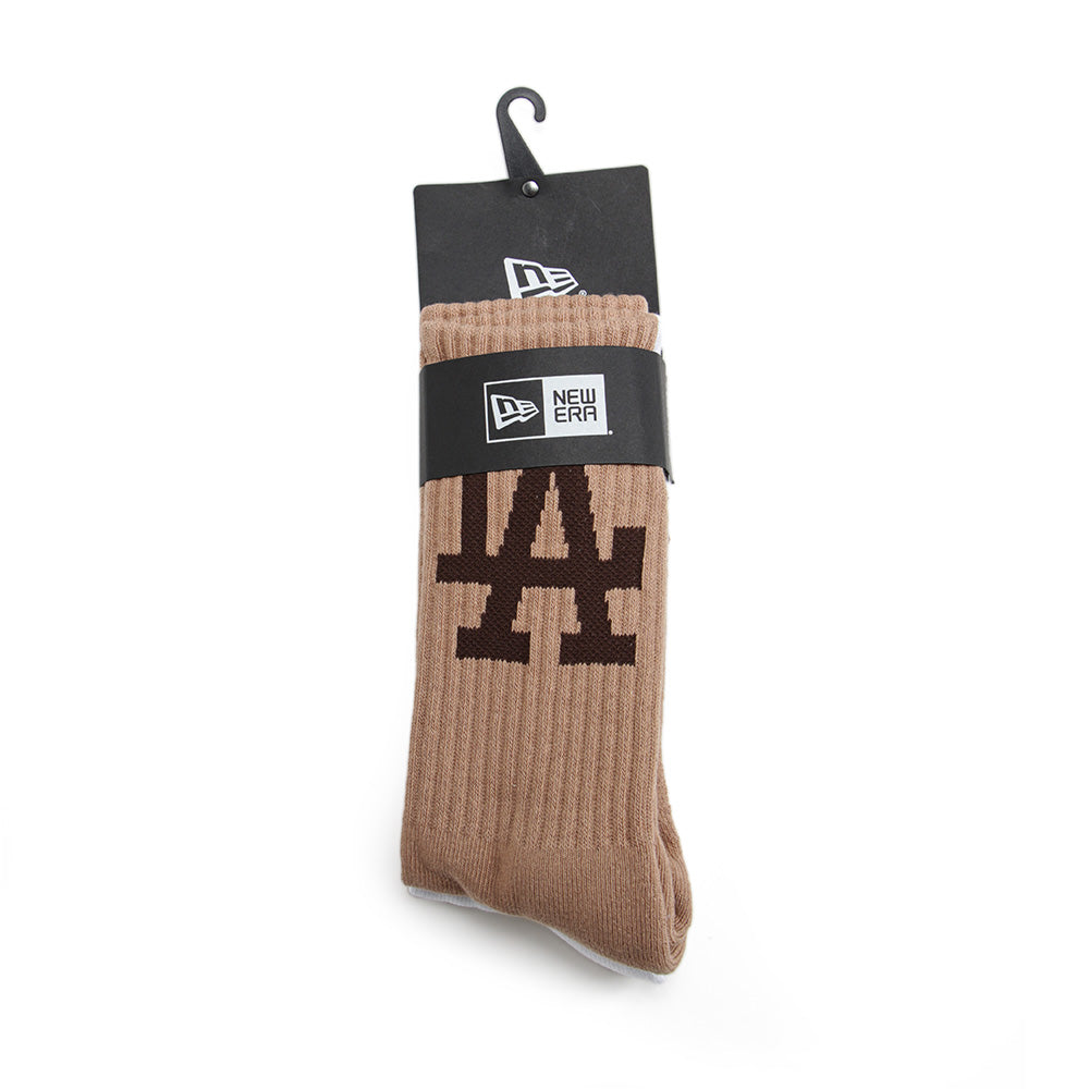New Era NY Yankees & LA Dodgers Khaki and White Crew Socks