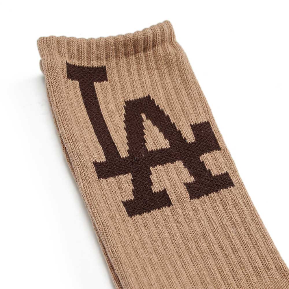 New Era NY Yankees & LA Dodgers Khaki and White Crew Socks