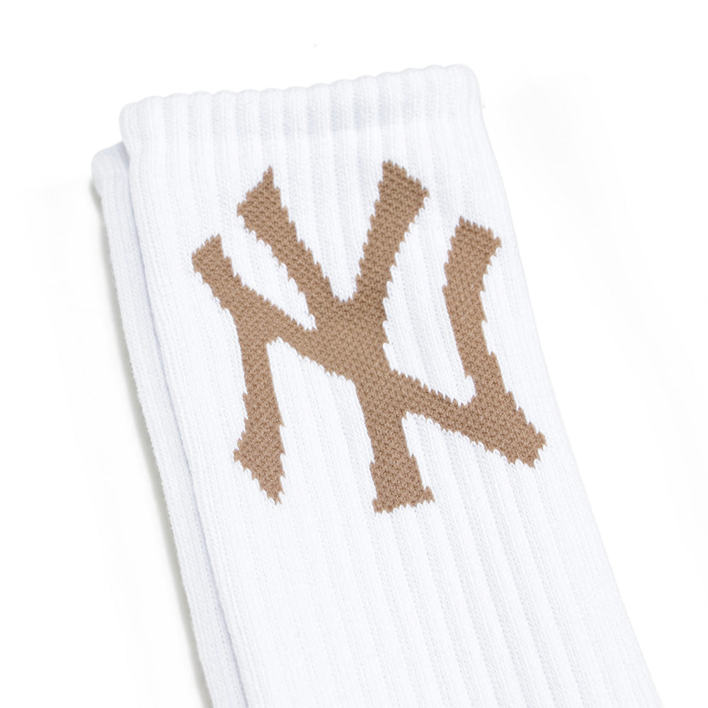 New Era NY Yankees & LA Dodgers Khaki and White Crew Socks