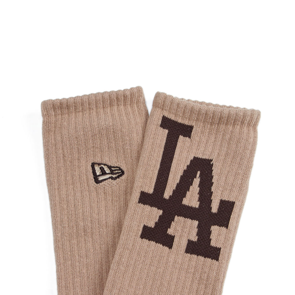 New Era NY Yankees & LA Dodgers Khaki and White Crew Socks