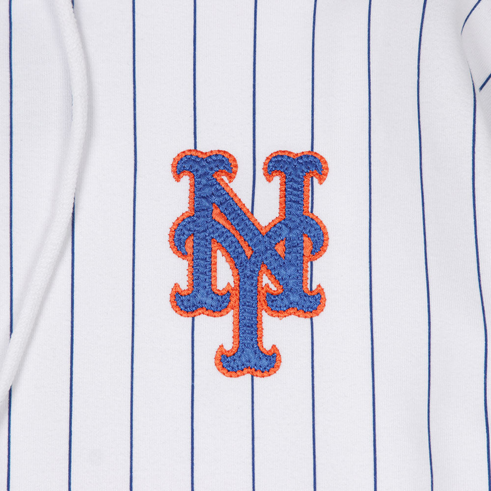 New Era New York Mets MLB Stripe White Zip Up Hoodie