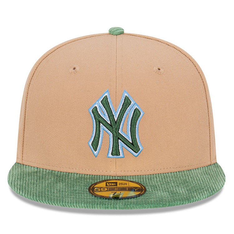 New York Yankees MLB Oasis Corduroy Green Camel 59FIFTY Fitted Cap