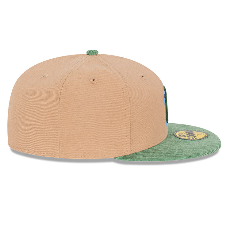 New York Yankees MLB Oasis Corduroy Green Camel 59FIFTY Fitted Cap