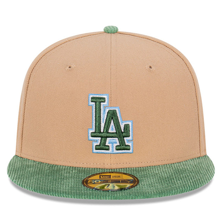 Los Angeles Dodgers MLB Oasis Corduroy Green Camel 59FIFTY Fitted Cap