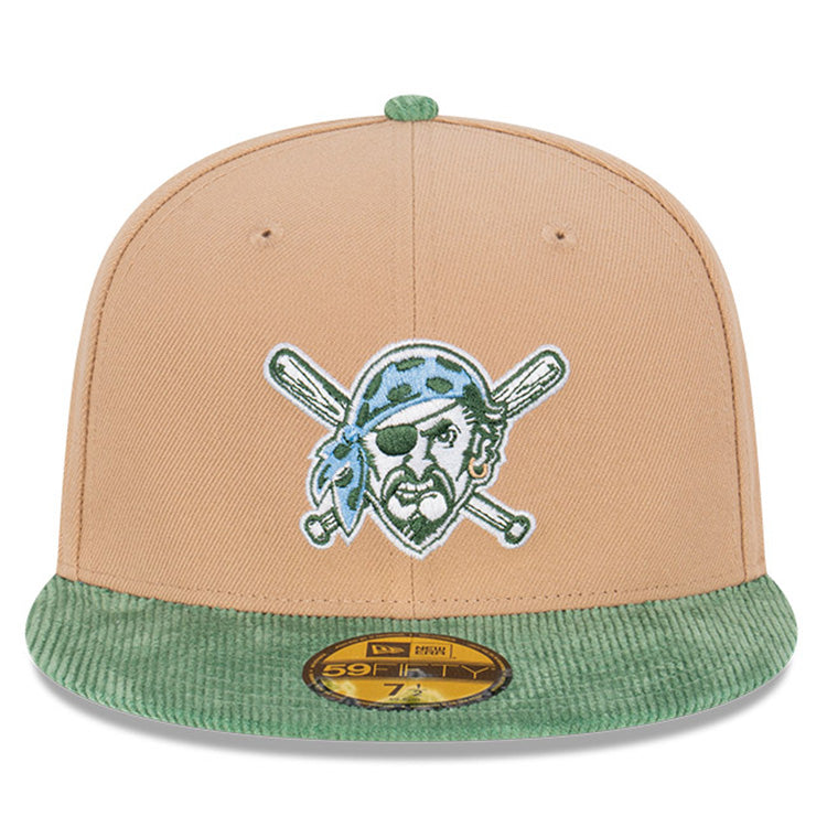 Pittsburgh Pirates MLB Oasis Corduroy Green Camel 59FIFTY Fitted Cap