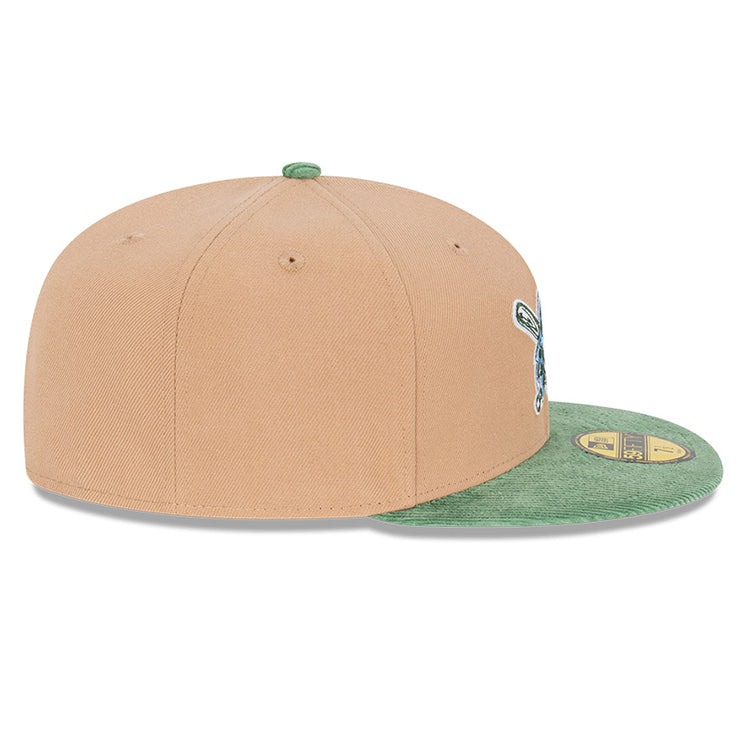 Pittsburgh Pirates MLB Oasis Corduroy Green Camel 59FIFTY Fitted Cap