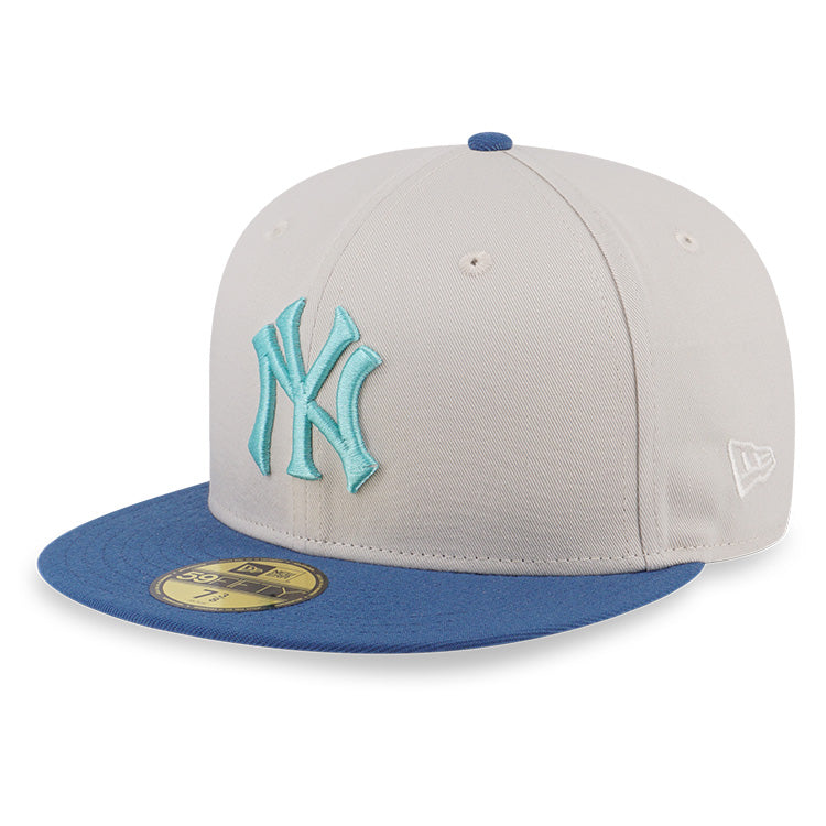 New York Yankees MLB Cooperstown Ocean Drive Blue Ivory 59FIFTY Fitted Cap