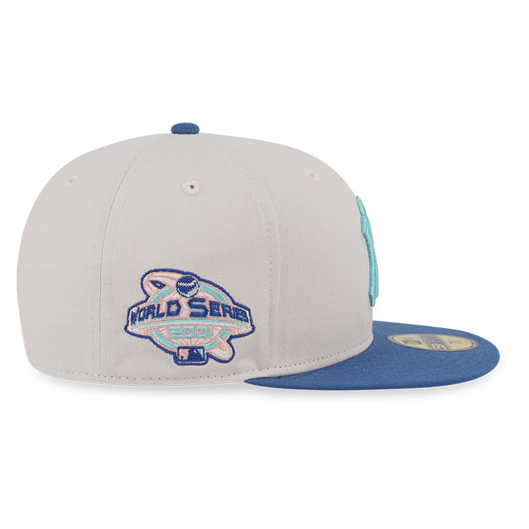 New York Yankees MLB Cooperstown Ocean Drive Blue Ivory 59FIFTY Fitted Cap