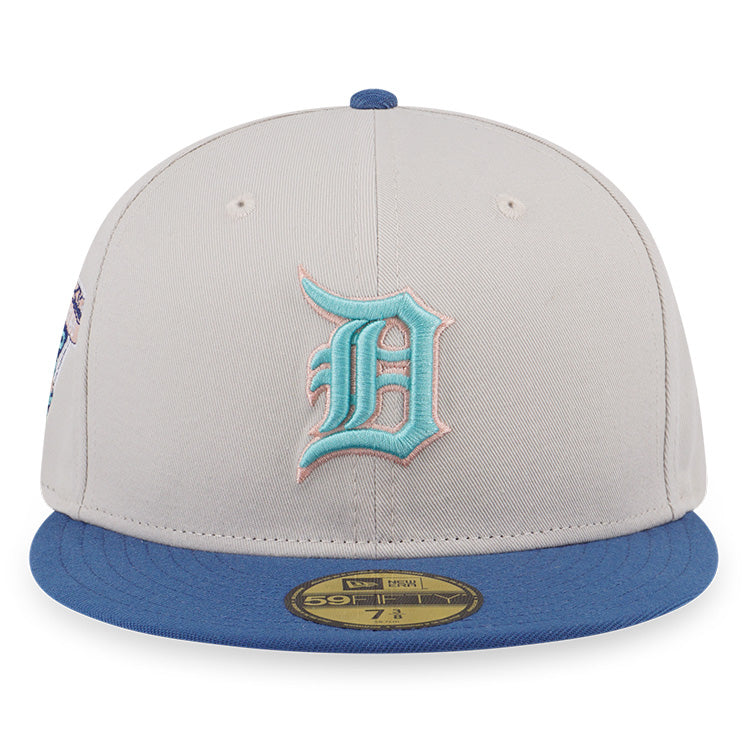 Detroit Tigers MLB Cooperstown Ocean Drive Blue Ivory 59FIFTY Fitted Cap