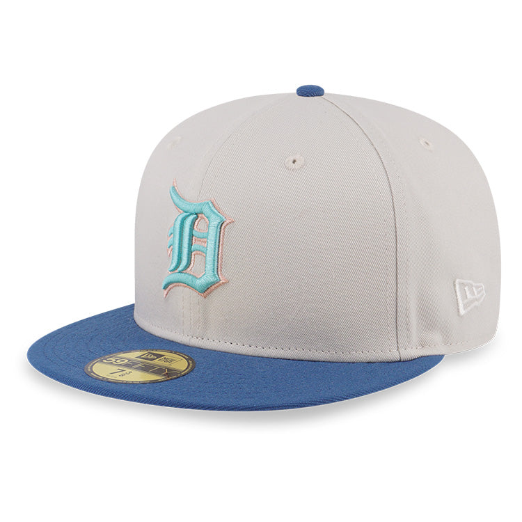 Detroit Tigers MLB Cooperstown Ocean Drive Blue Ivory 59FIFTY Fitted Cap