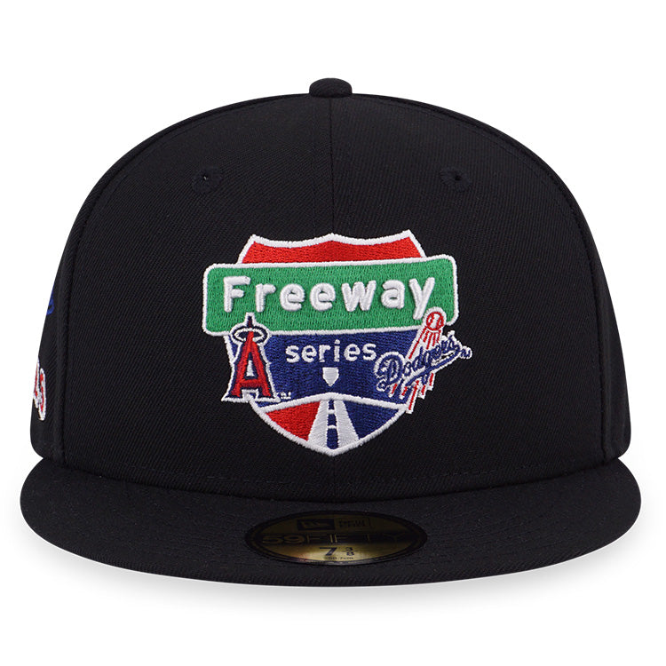 Los Angeles Angels &amp; Los Angeles Dodgers MLB Freeway Series Black 59FIFTY Fitted Cap