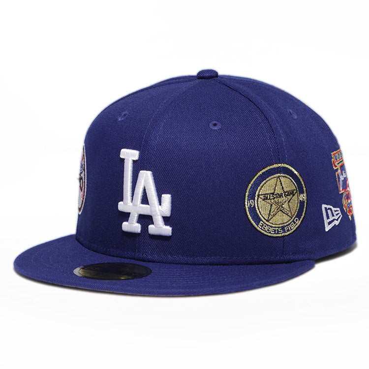 Los Angeles Dodgers MLB Cooperstown Multi Patch Dark Royal 59FIFTY Fitted Cap