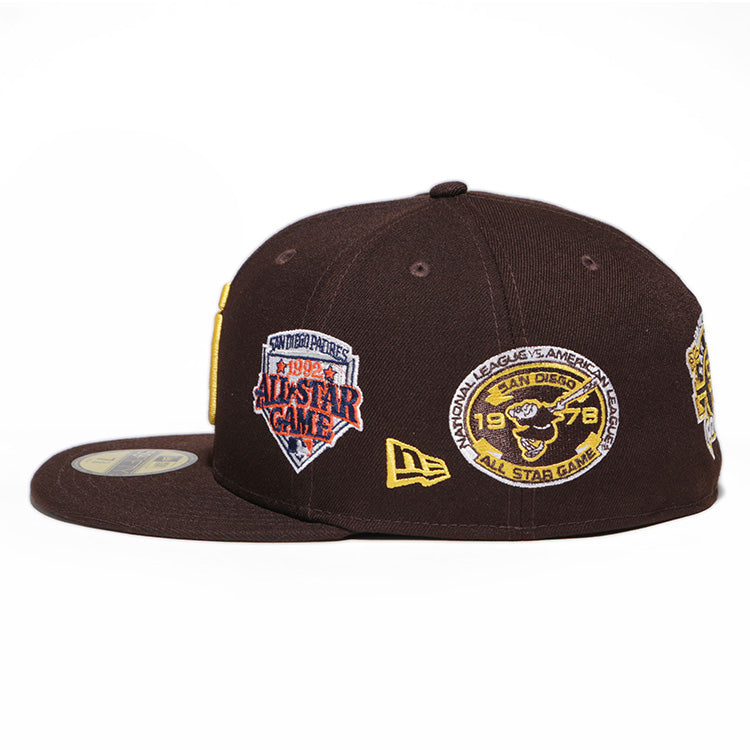 San Diego Padres MLB Cooperstown Multi Patch Brown 59FIFTY Fitted Cap