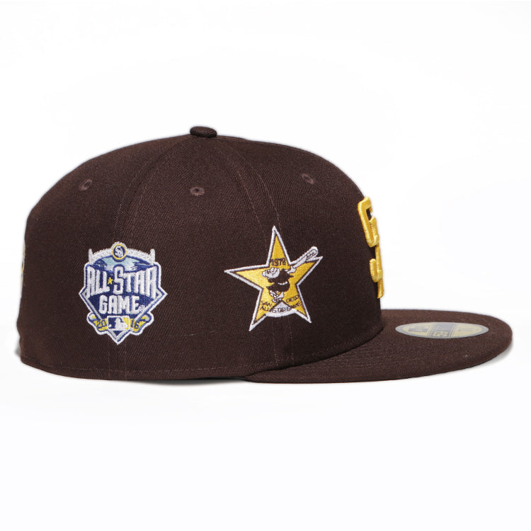 San Diego Padres MLB Cooperstown Multi Patch Brown 59FIFTY Fitted Cap