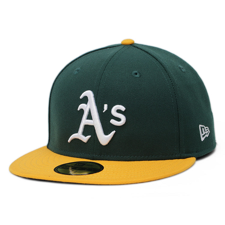 Oakland Athletics MLB AC Perf Yellow Green 59FIFTY Fitted Cap (ESSENTIAL)