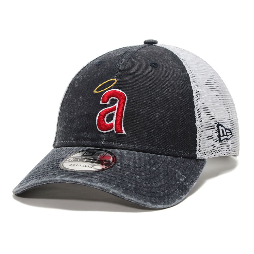 California Angels MLB Coop Black 9FORTY Trucker Cap