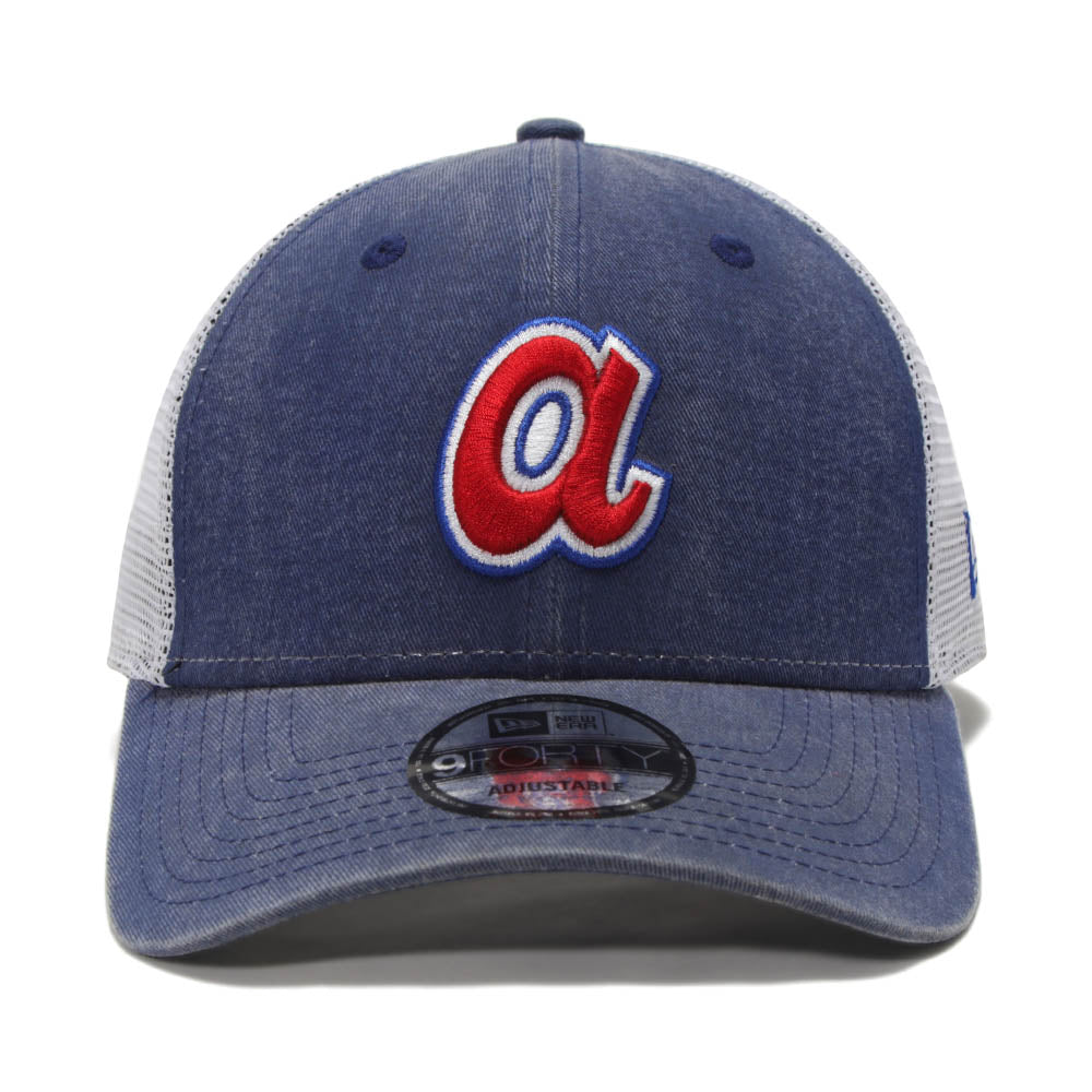 New Era Atlanta Braves MLB Coop Navy 9FORTY Trucker Cap