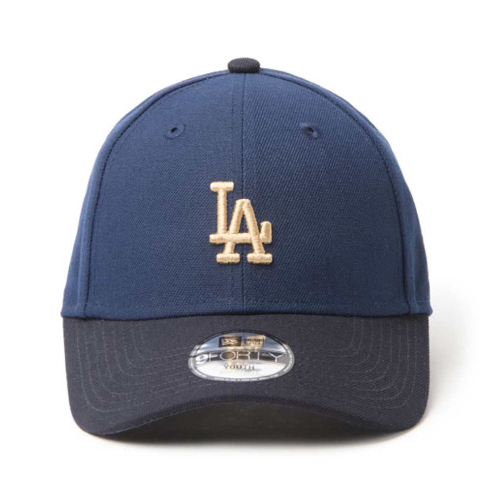 New Era Los Angeles Dodgers Mid Size Logo Blue Navy Youth 9FORTY Adjustable Cap