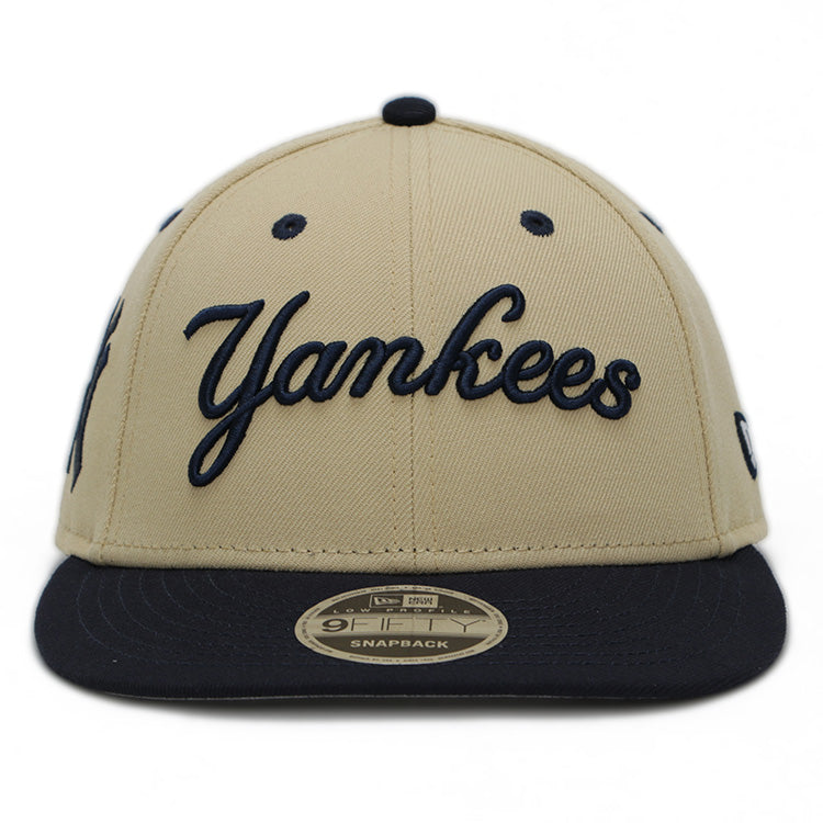 New York Yankees Script MLB FELT Vegas Gold 9FIFTY Retro Crown Low Profile Adjustable Cap