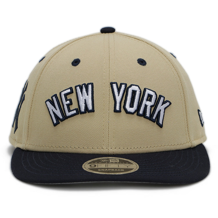 New York Yankees Wordmark MLB FELT Vegas Gold 9FIFTY Retro Crown Low Profile Adjustable Cap