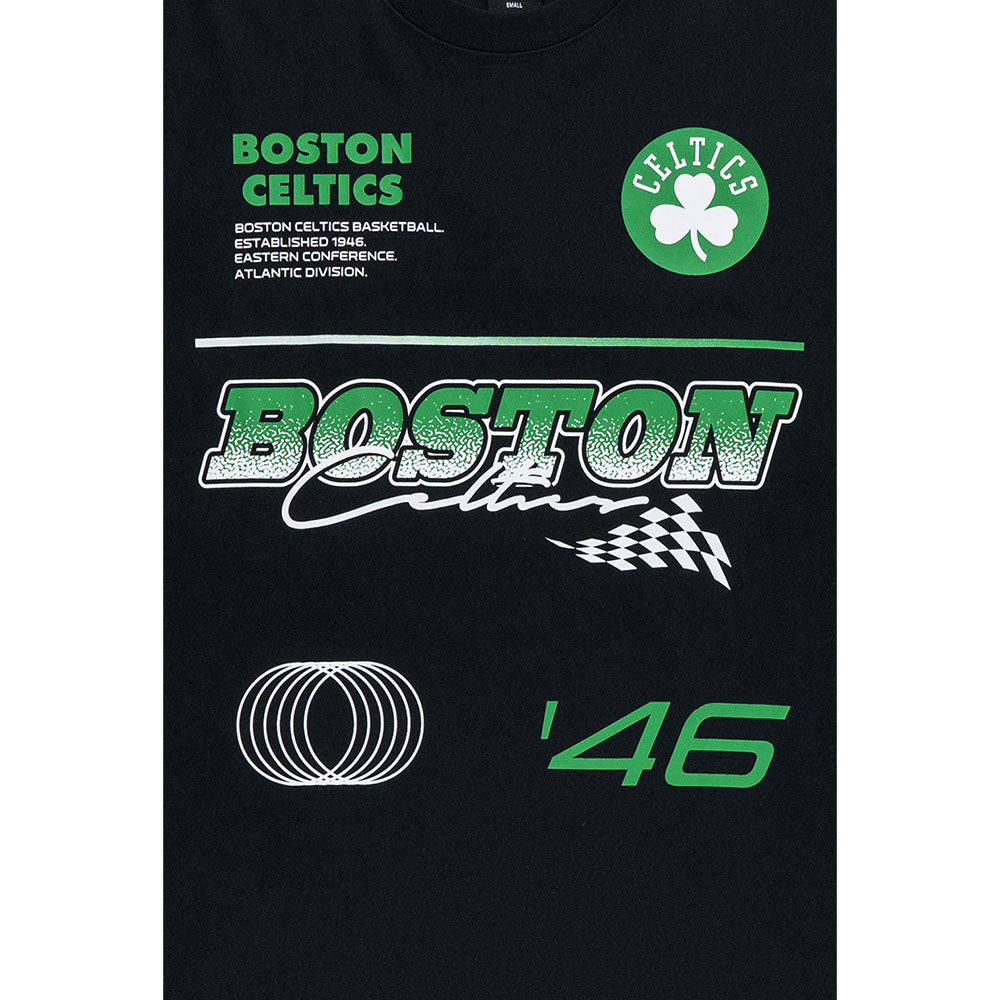 New Era Boston Celtics Racing Black COOLERA Oversized Short Sleeve T-Shirt