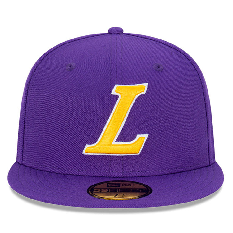 Los Angeles Lakers NBA Ligature True Purple 59FIFTY Fitted Cap