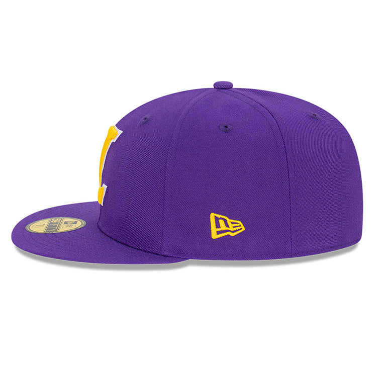 Los Angeles Lakers NBA Ligature True Purple 59FIFTY Fitted Cap