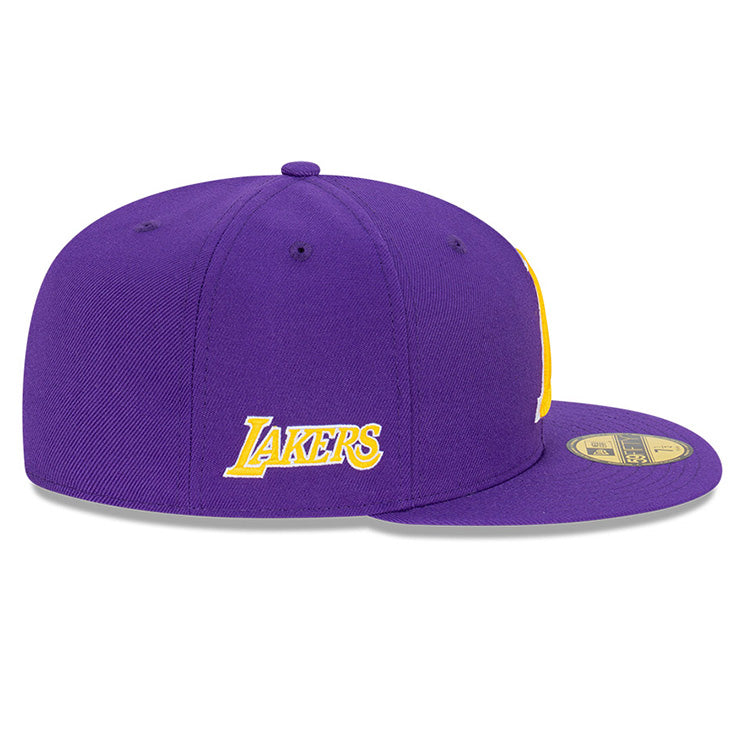 Los Angeles Lakers NBA Ligature True Purple 59FIFTY Fitted Cap