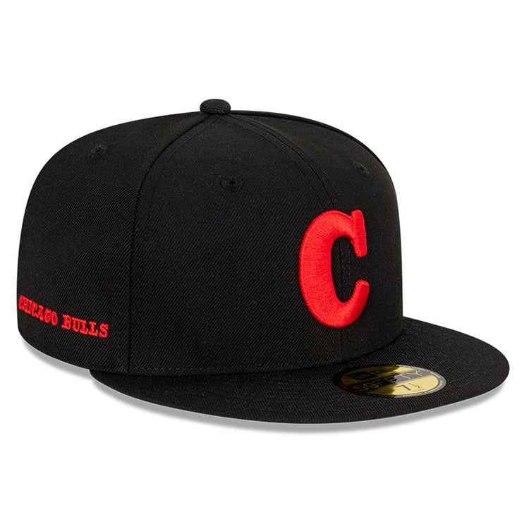 Chicago Bulls NBA Ligature Black 59FIFTY Fitted Cap