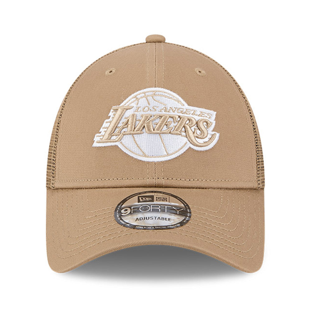 New Era Los Angeles Lakers Khaki Classic 9FORTY Trucker Adjustable Cap