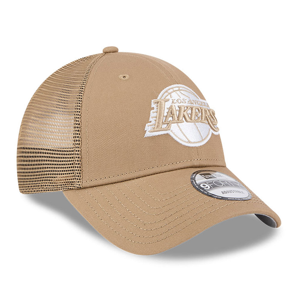New Era Los Angeles Lakers Khaki Classic 9FORTY Trucker Adjustable Cap